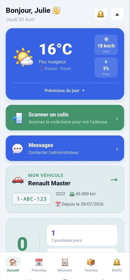TransportPro : espace chauffeur